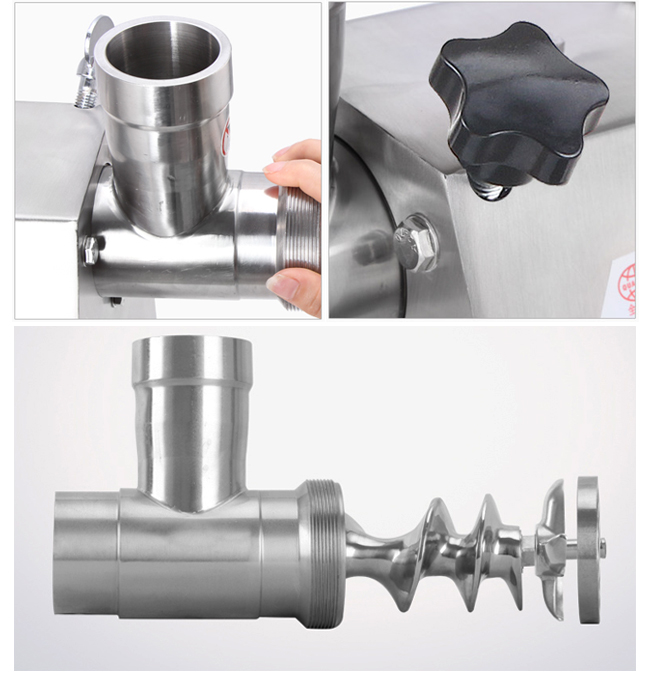 metà elettrica della tritacarne With Sausage Tube di acciaio inossidabile delle attrezzature di trasformazione dei prodotti alimentari 150KG/h